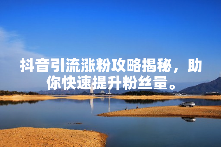 抖音引流涨粉攻略揭秘，助你快速提升粉丝量。