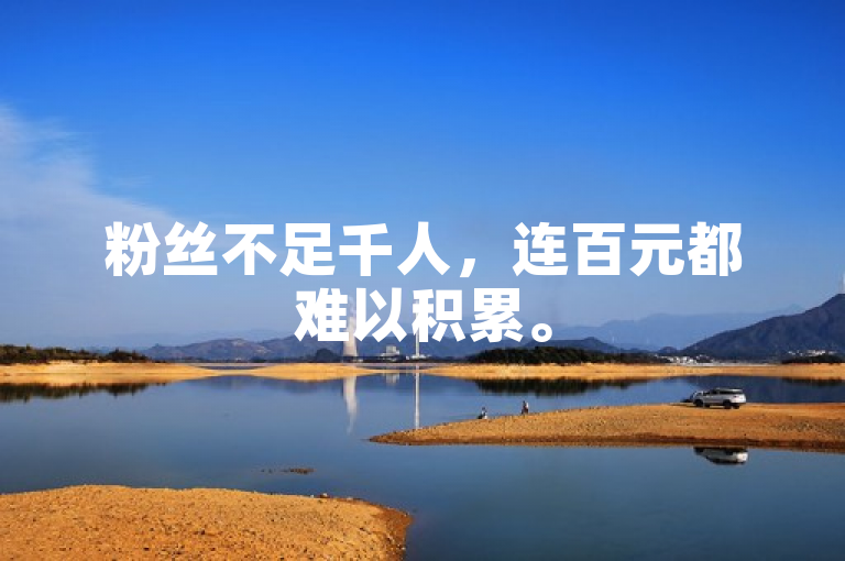 粉丝不足千人，连百元都难以积累。