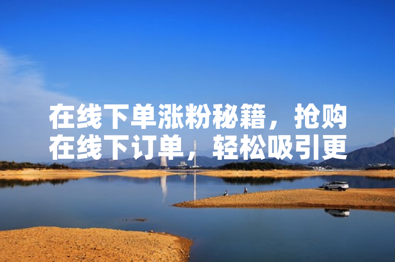 在线下单涨粉秘籍，抢购在线下订单，轻松吸引更多粉丝！