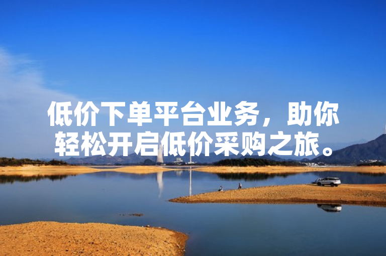 低价下单平台业务，助你轻松开启低价采购之旅。